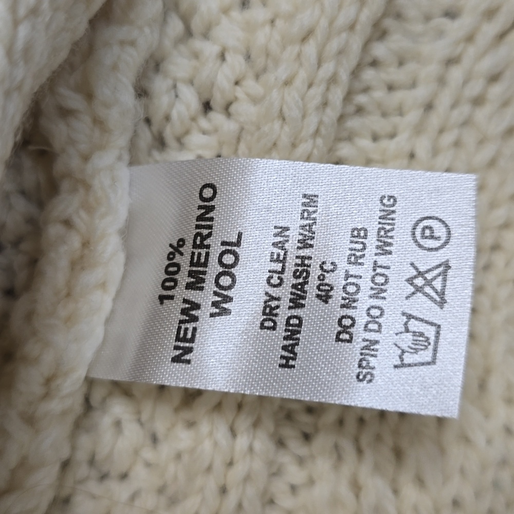 BLARNEY FISHERMAN CABLEKNIT ZIP CARDIGAN WITH HOOD 3/4 Sleeve 100% MERINO WOOL - Picture 9 of 9